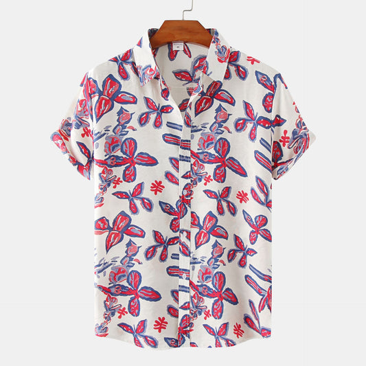 Floral Short Sleeve Shirt By TAZX
